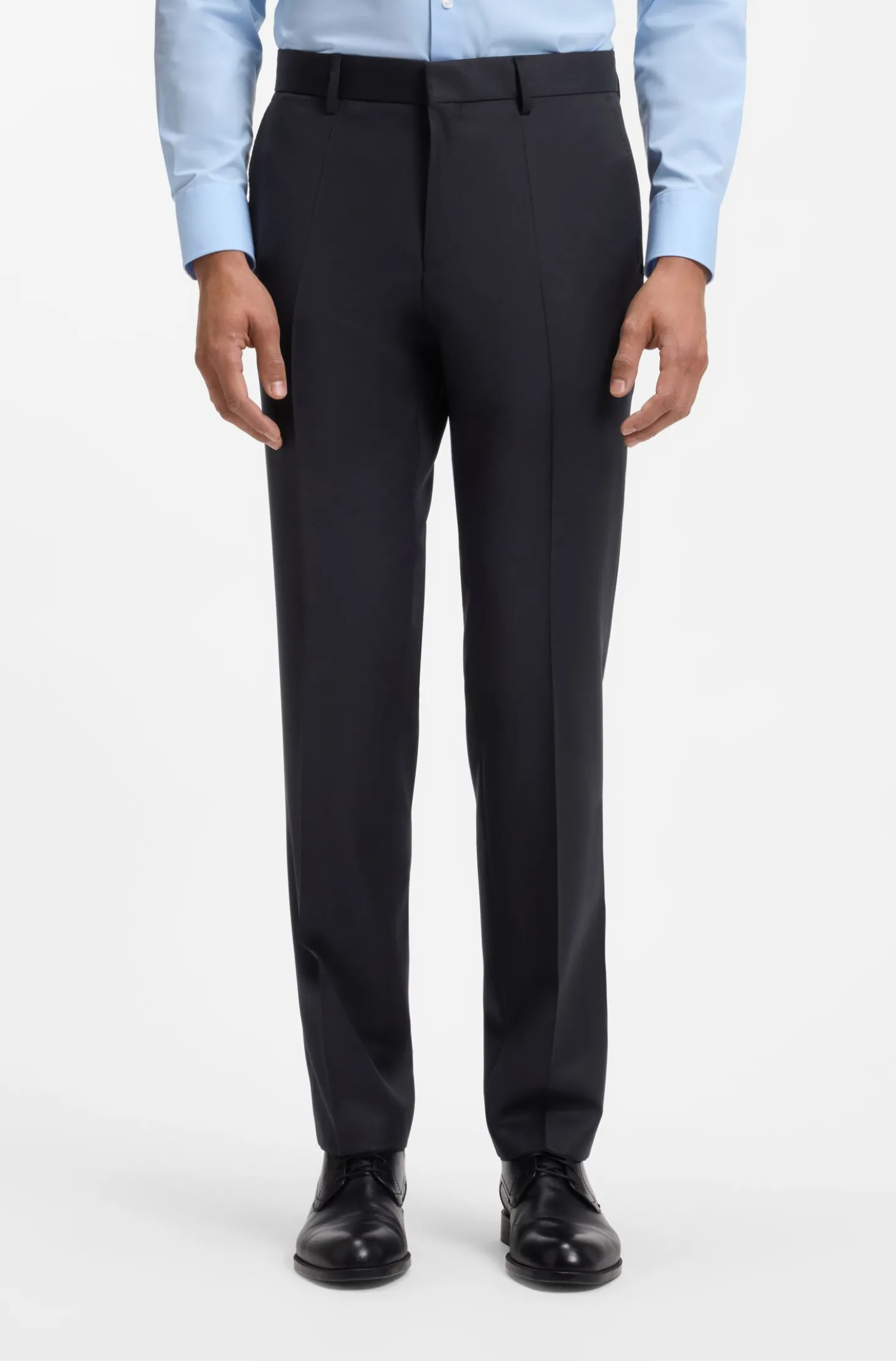 BOSS ONE Regular-fit trousers in virgin-wool serge