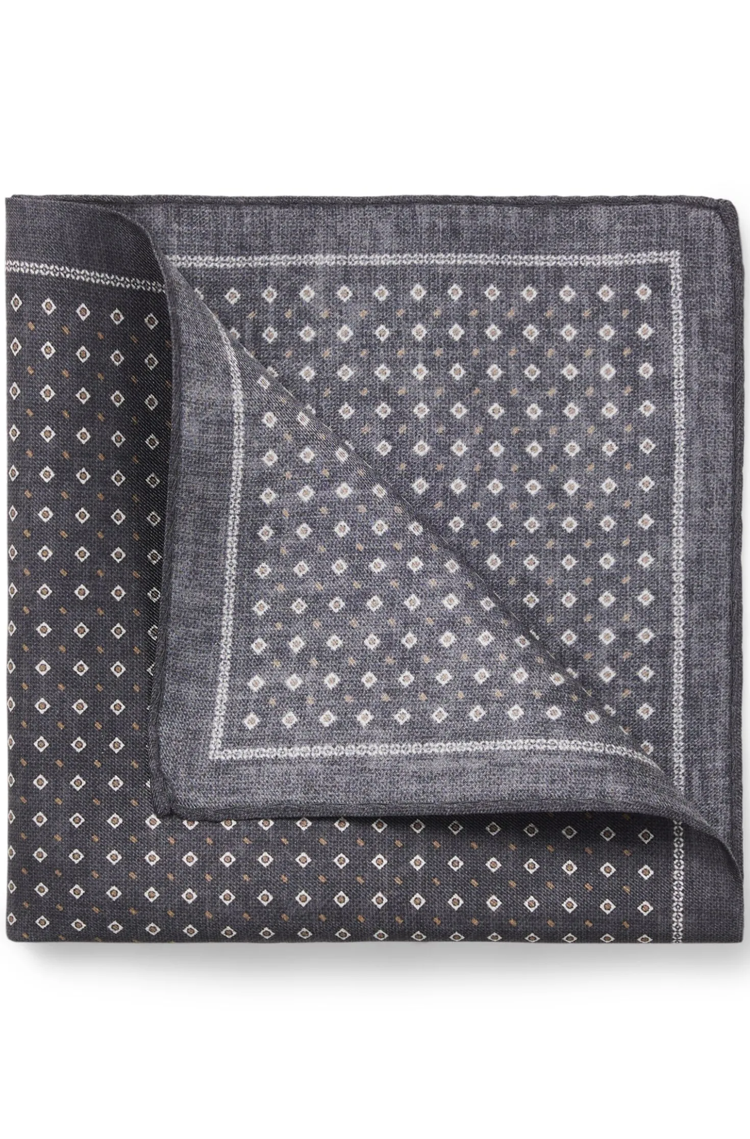 BOSS ONE Silk pocket square with printed pattern