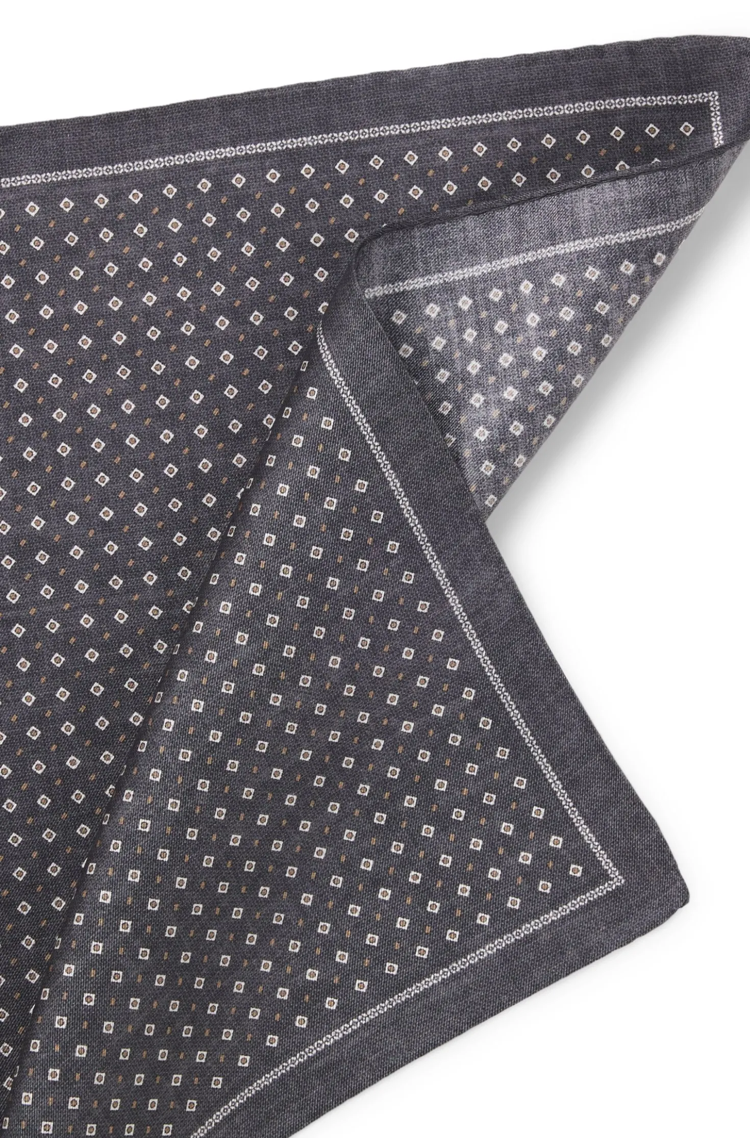 BOSS ONE Silk pocket square with printed pattern
