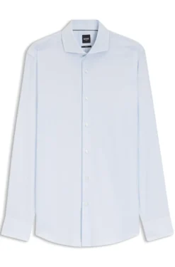 BOSS ONE Slim-fit shirt in a structured cotton blend