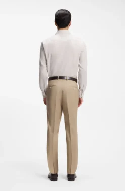 BOSS ONE Slim-fit shirt in a structured cotton blend