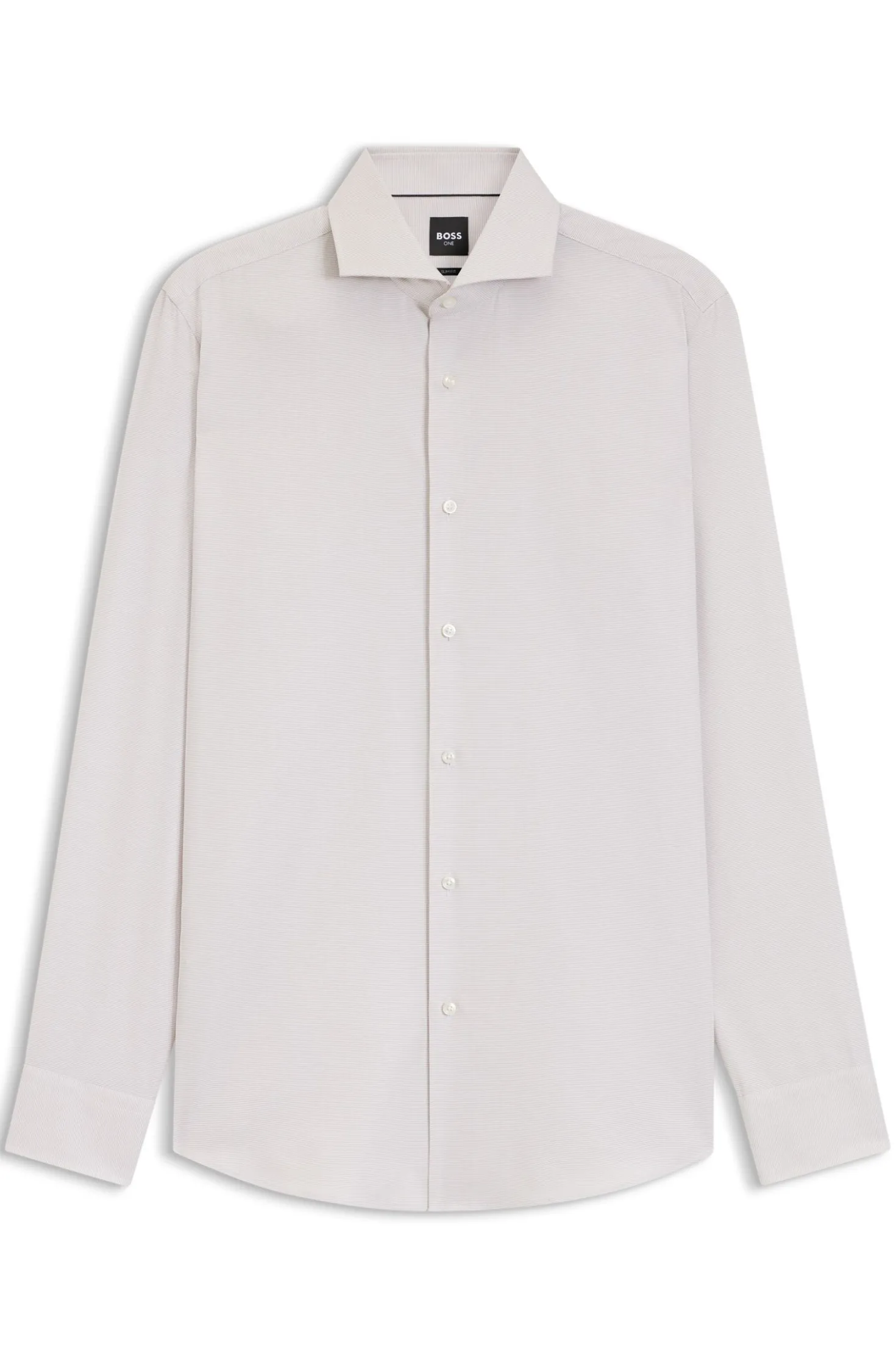 BOSS ONE Slim-fit shirt in a structured cotton blend