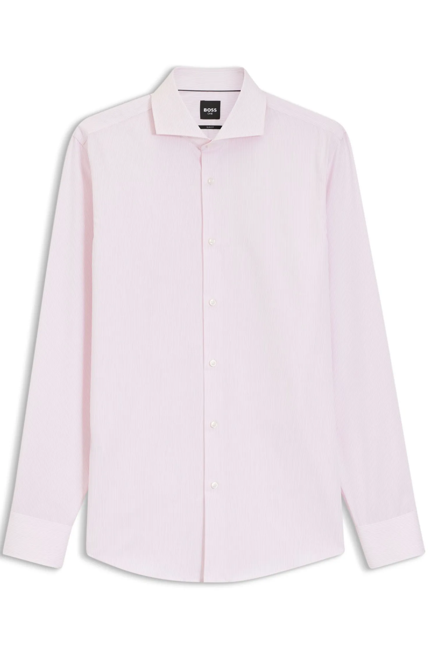 BOSS ONE Slim-fit shirt in striped cotton twill