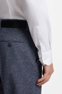BOSS ONE Slim-fit shirt in wrinkle-resistant Oxford cotton