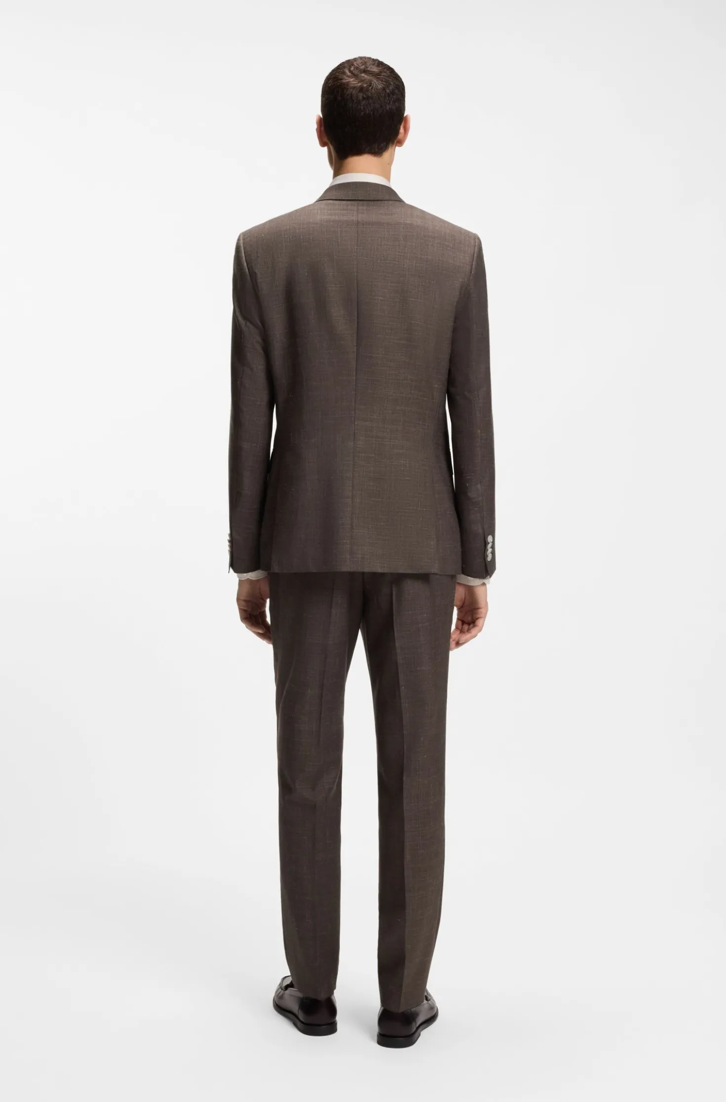 BOSS ONE Slim-fit suit jacket in wool, silk and linen