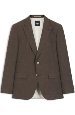 BOSS ONE Slim-fit suit jacket in wool, silk and linen