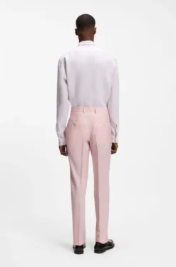 BOSS ONE Slim-fit suit trousers in wool, silk and linen