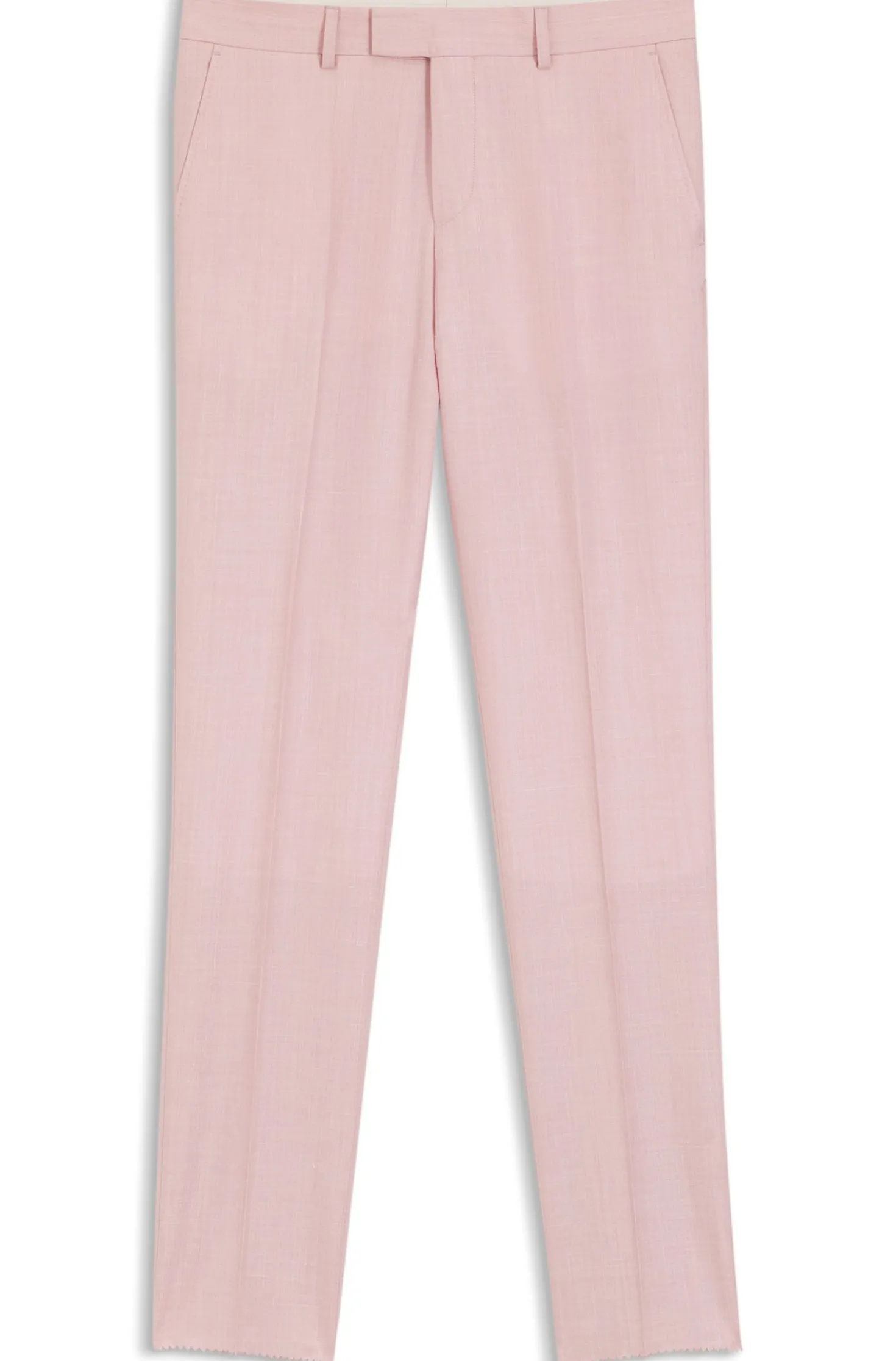 BOSS ONE Slim-fit suit trousers in wool, silk and linen