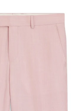 BOSS ONE Slim-fit suit trousers in wool, silk and linen