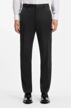 BOSS ONE Slim-fit trousers in virgin-wool serge