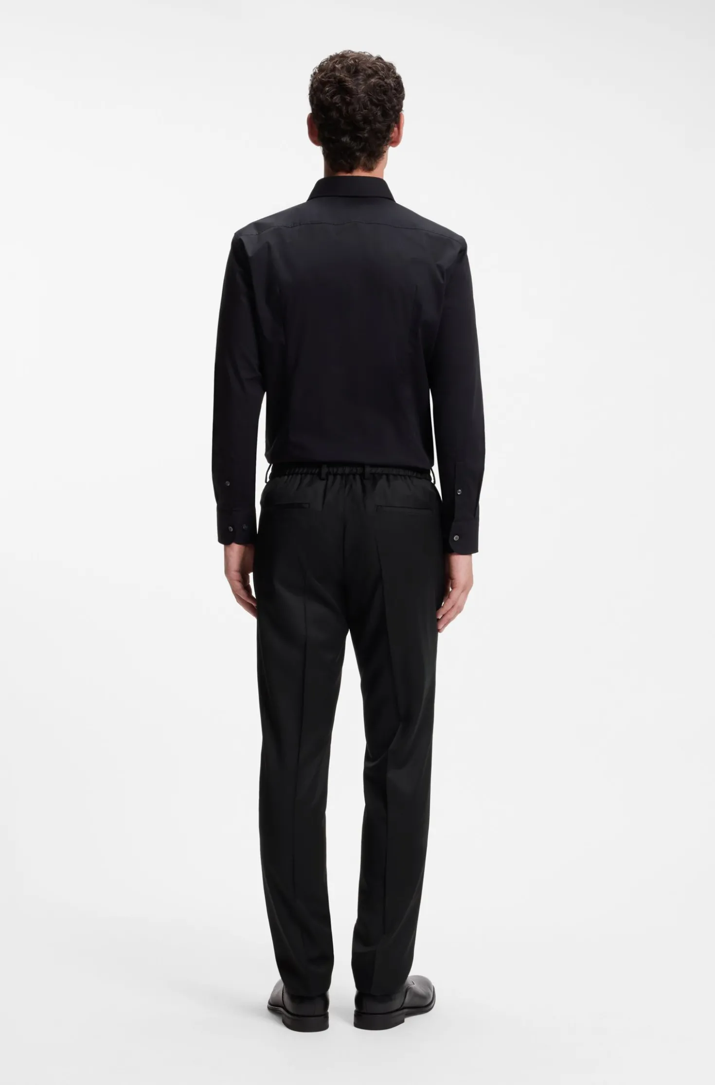 BOSS ONE Slim-fit trousers in virgin-wool serge