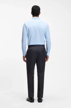 BOSS ONE Slim-fit trousers in virgin-wool serge