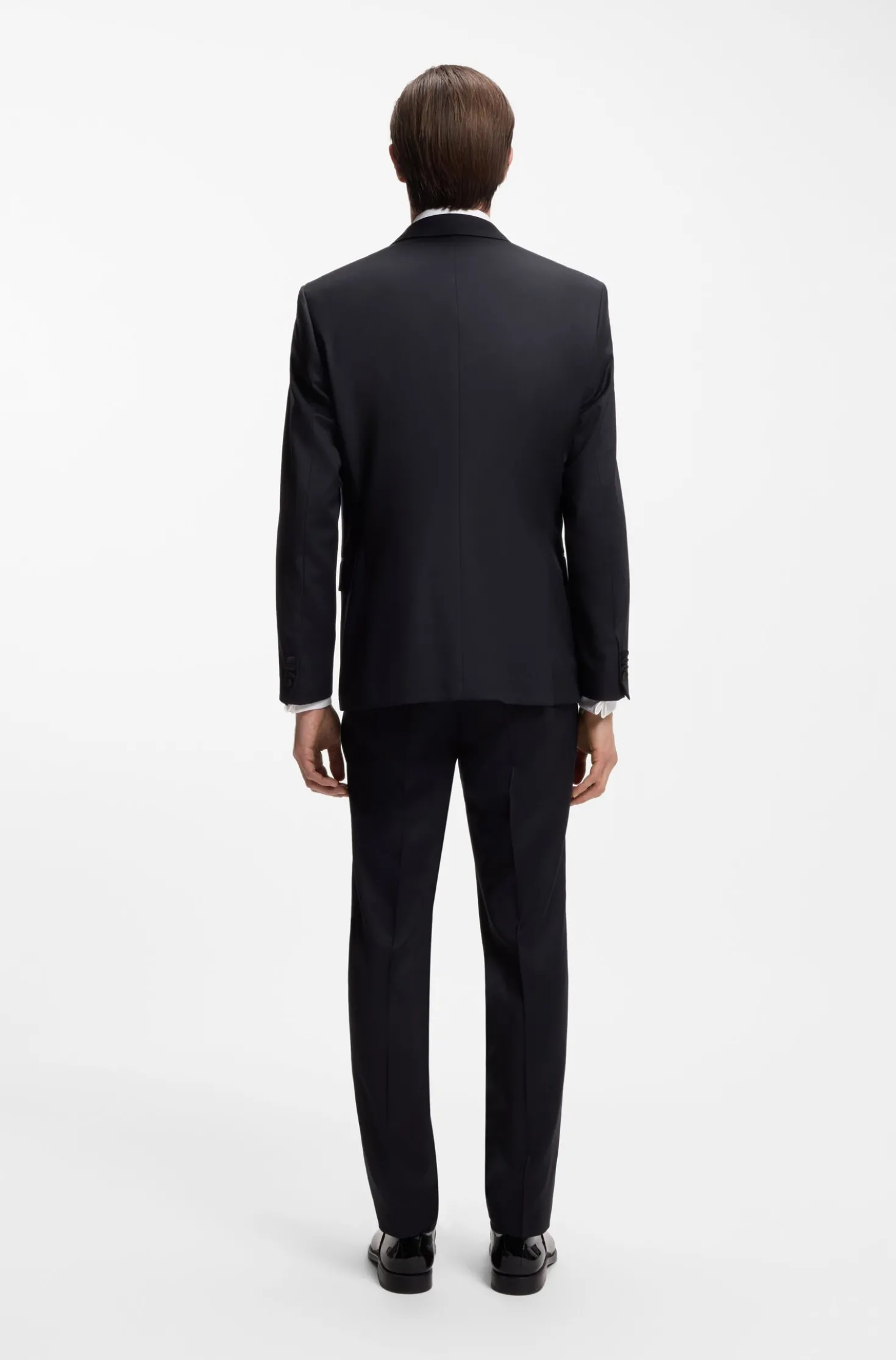 BOSS ONE Slim-fit tuxedo jacket in virgin-wool serge