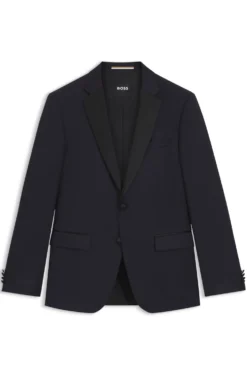 BOSS ONE Slim-fit tuxedo jacket in virgin-wool serge