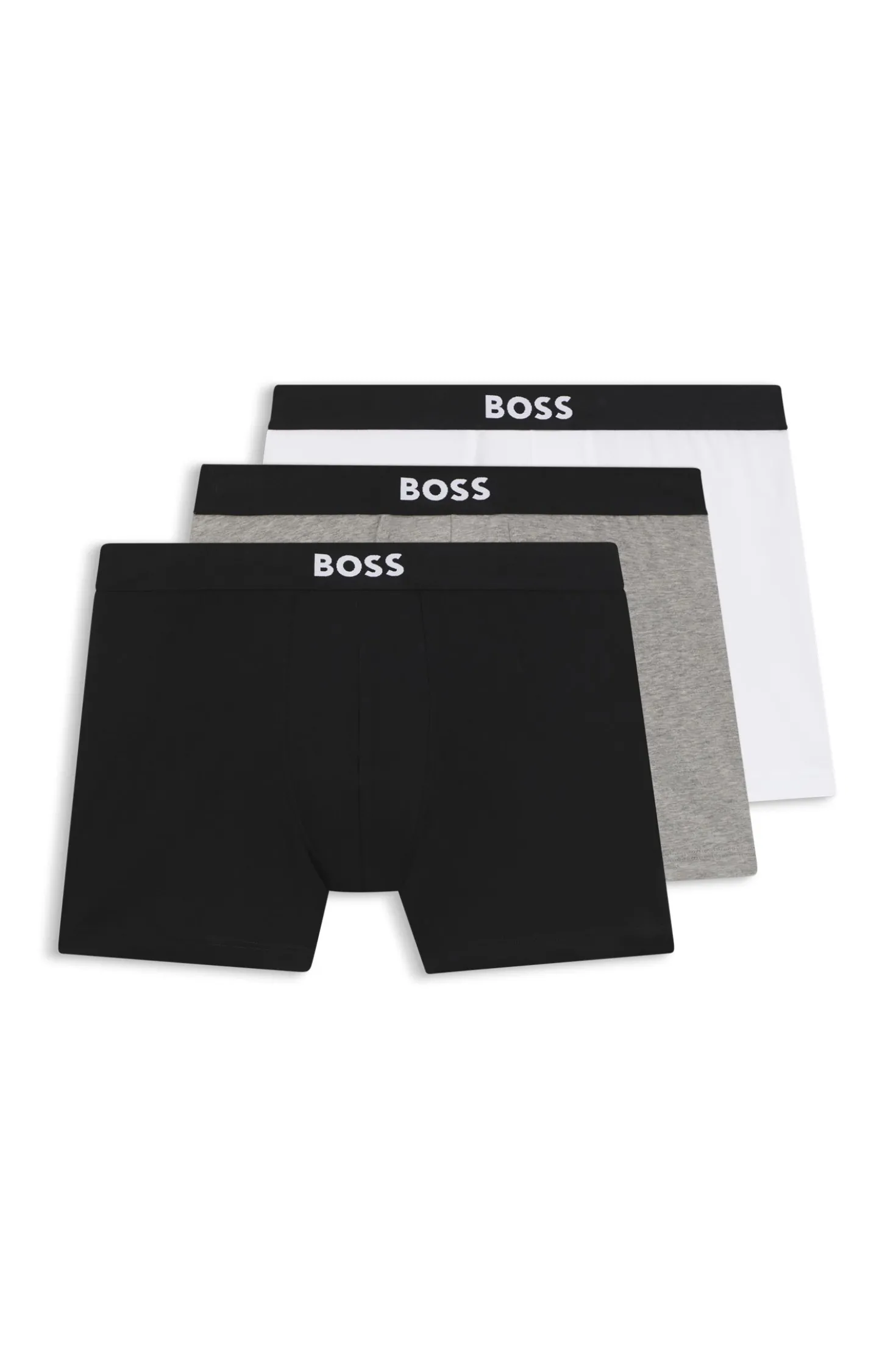 BOSS ONE three-pack of logo-waistband boxer briefs