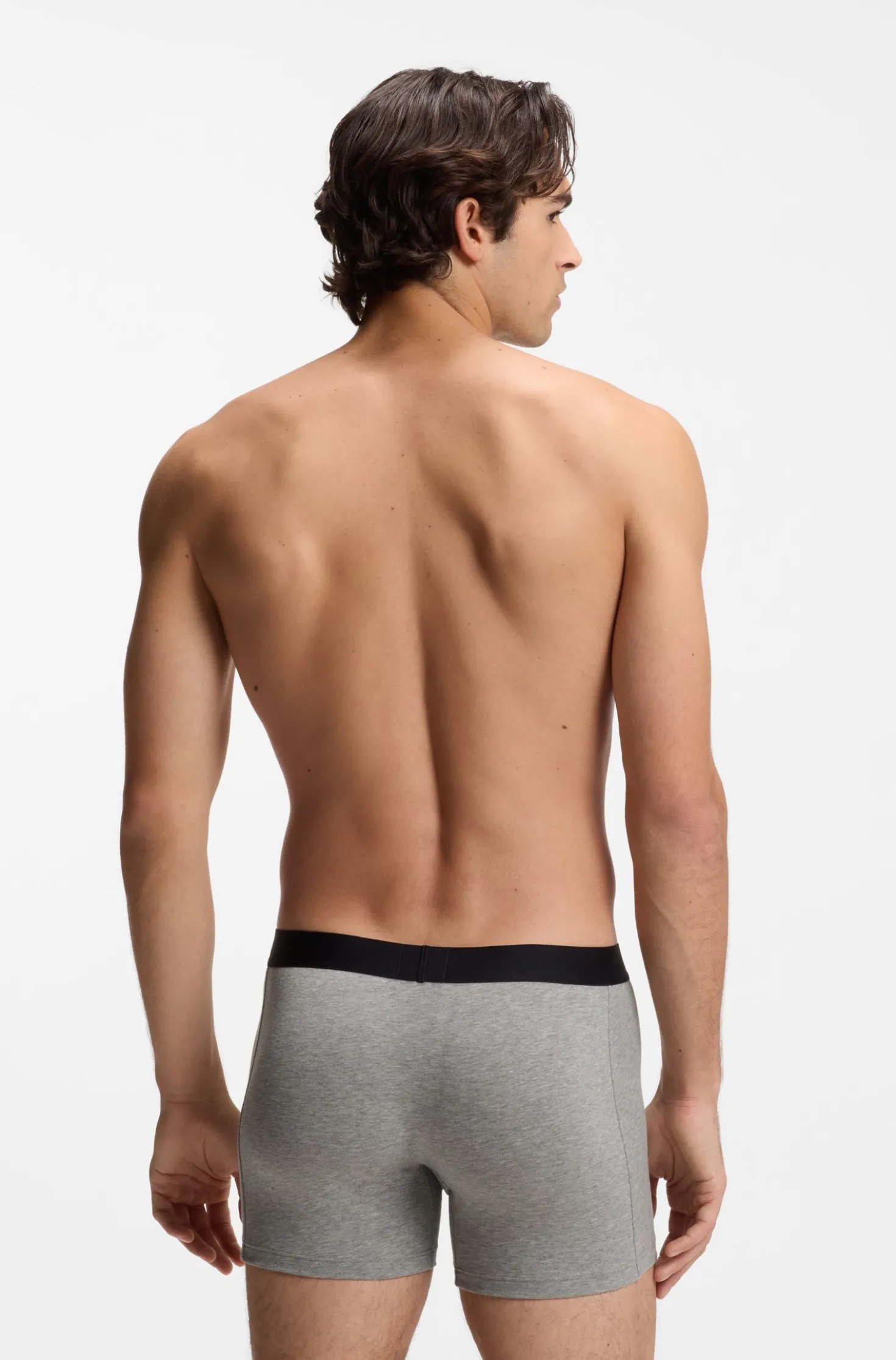 BOSS ONE three-pack of logo-waistband boxer briefs