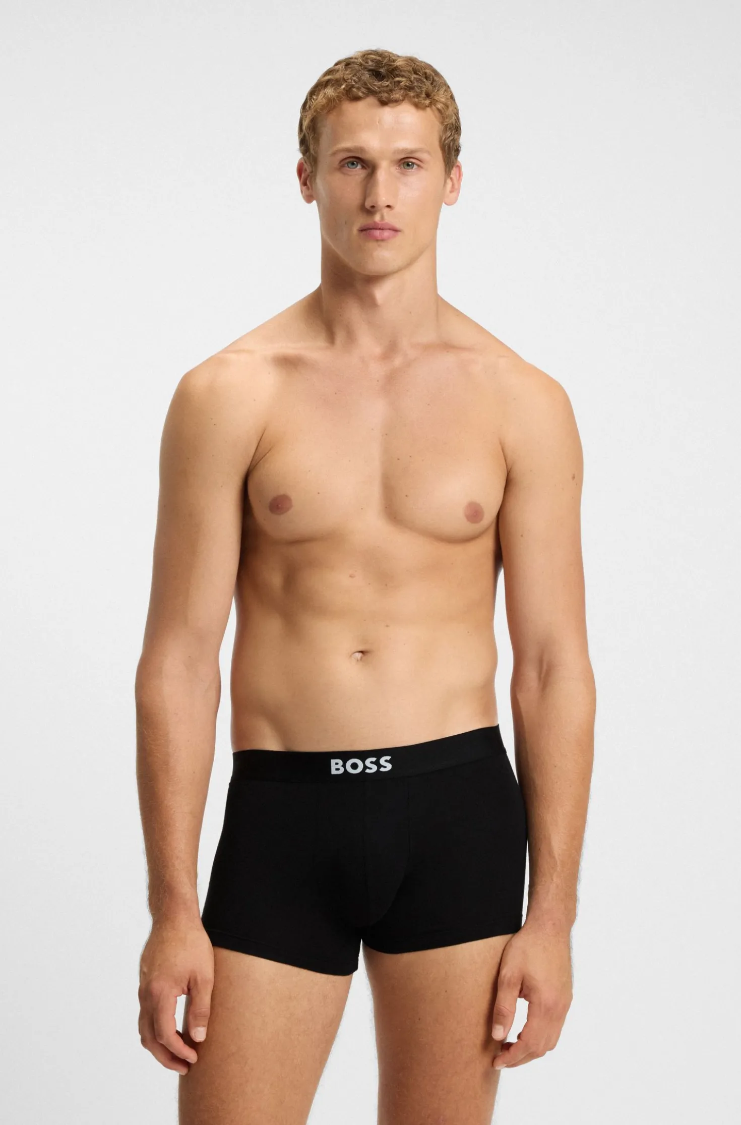BOSS ONE three-pack of trunks in stretch cotton