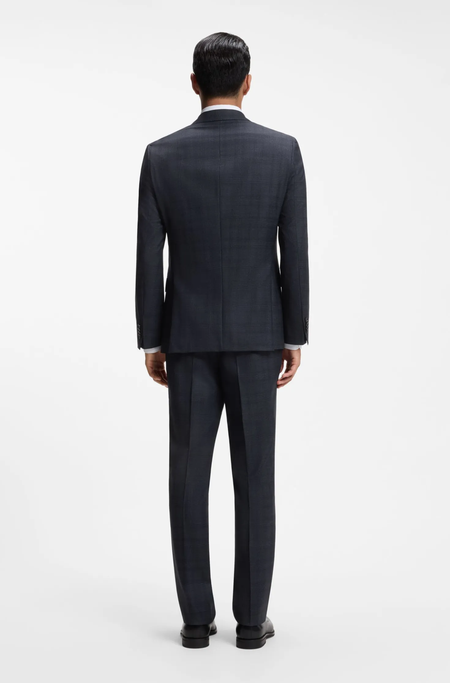 BOSS ONE Two-piece slim-fit suit in checked virgin wool