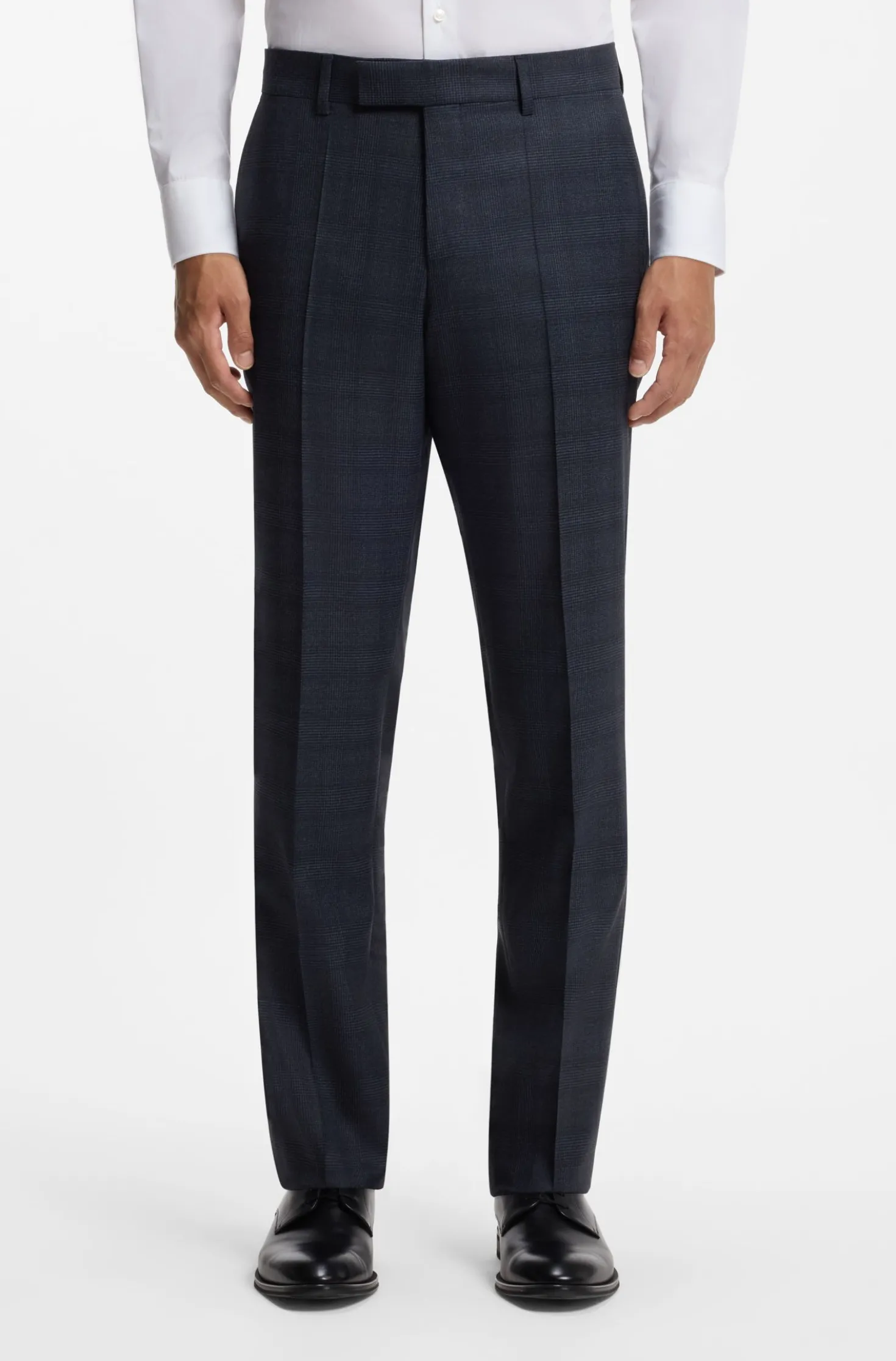 BOSS ONE Two-piece slim-fit suit in checked virgin wool
