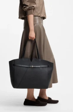 BOSS Revers tote bag in leather with belt detail