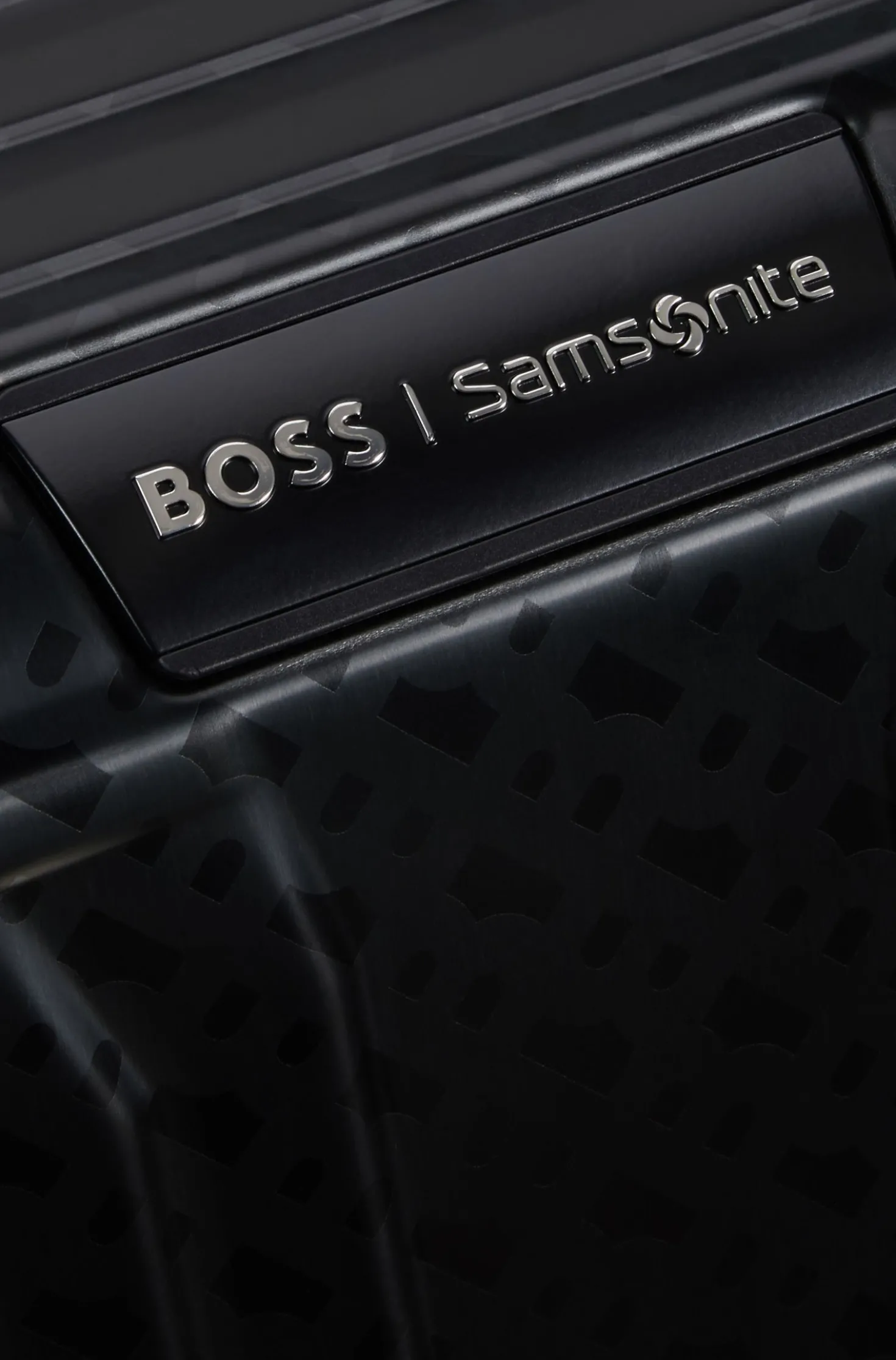 BOSS | Samsonite anodised-aluminium check-in suitcase with monograms
