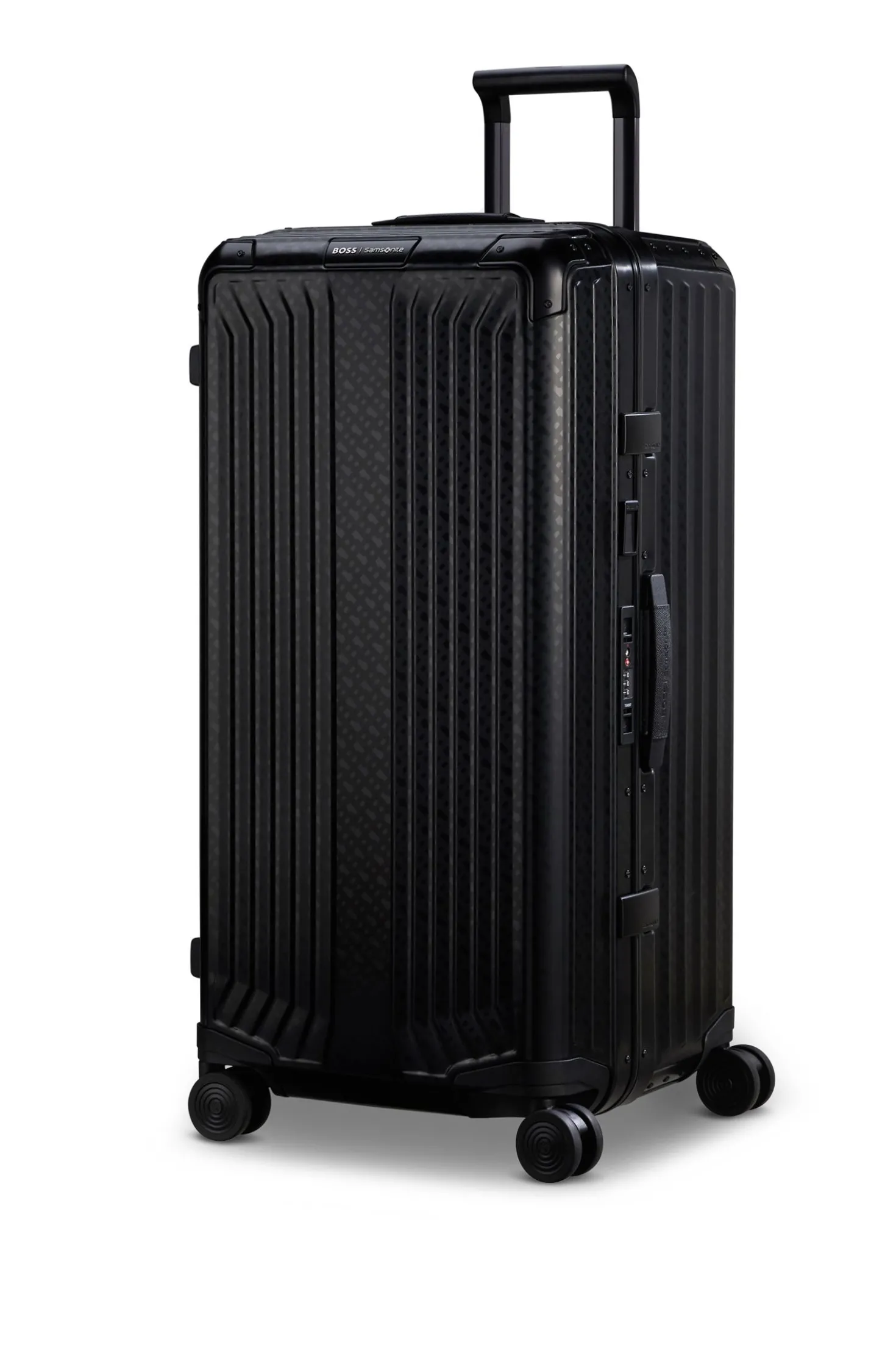 BOSS | Samsonite 106L trunk suitcase in anodised aluminium