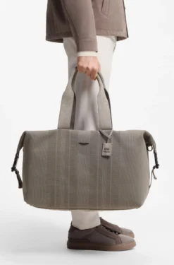 BOSS x ASTON MARTIN knitted holdall with suede trims