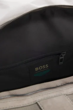 BOSS x ASTON MARTIN knitted holdall with suede trims