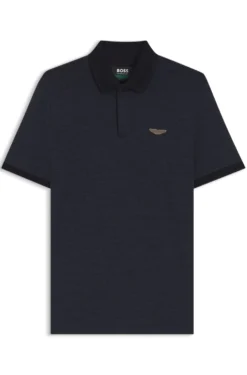 BOSS x ASTON MARTIN polo shirt in wool-cotton piqué
