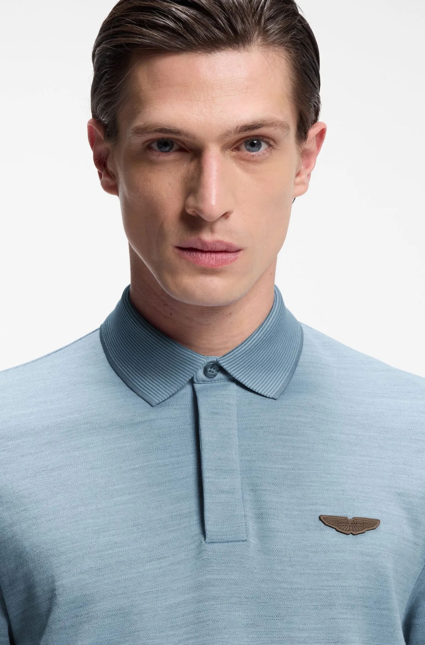 BOSS x ASTON MARTIN polo shirt in wool-cotton piqué