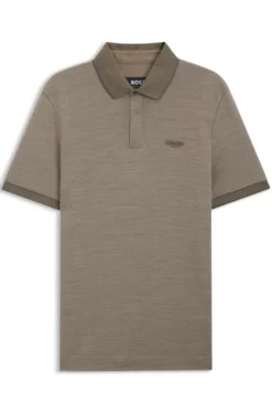 BOSS x ASTON MARTIN polo shirt in wool-cotton piqué