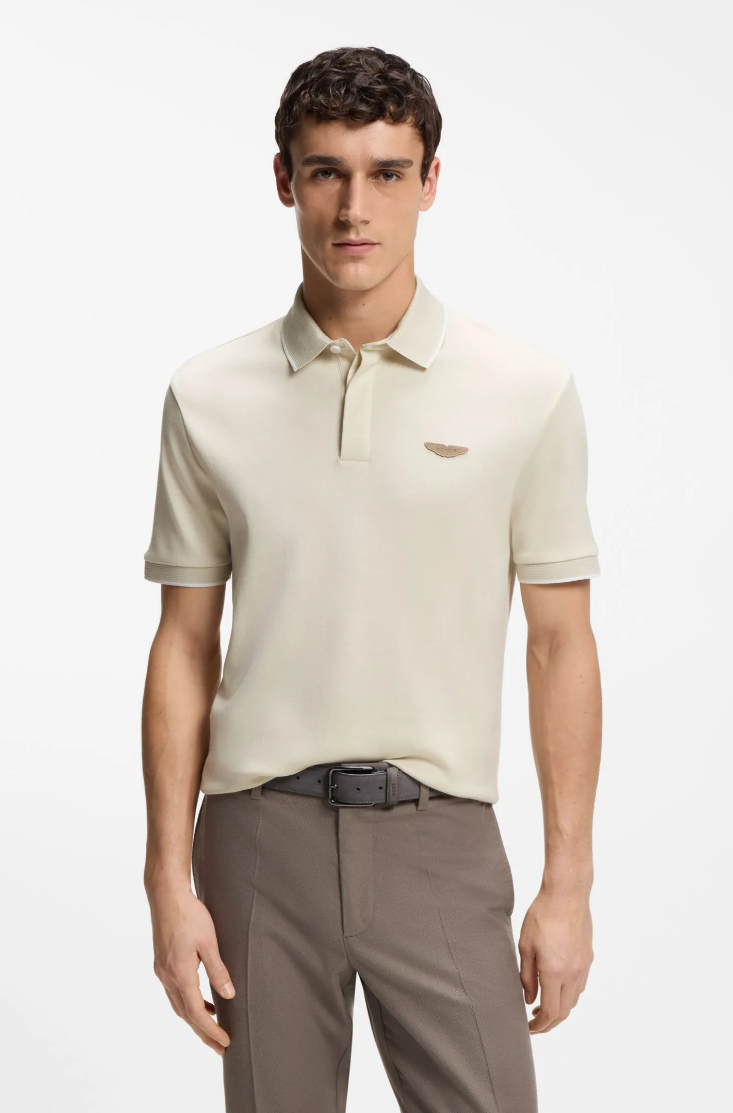 BOSS x ASTON MARTIN polo shirt in wool-cotton piqué