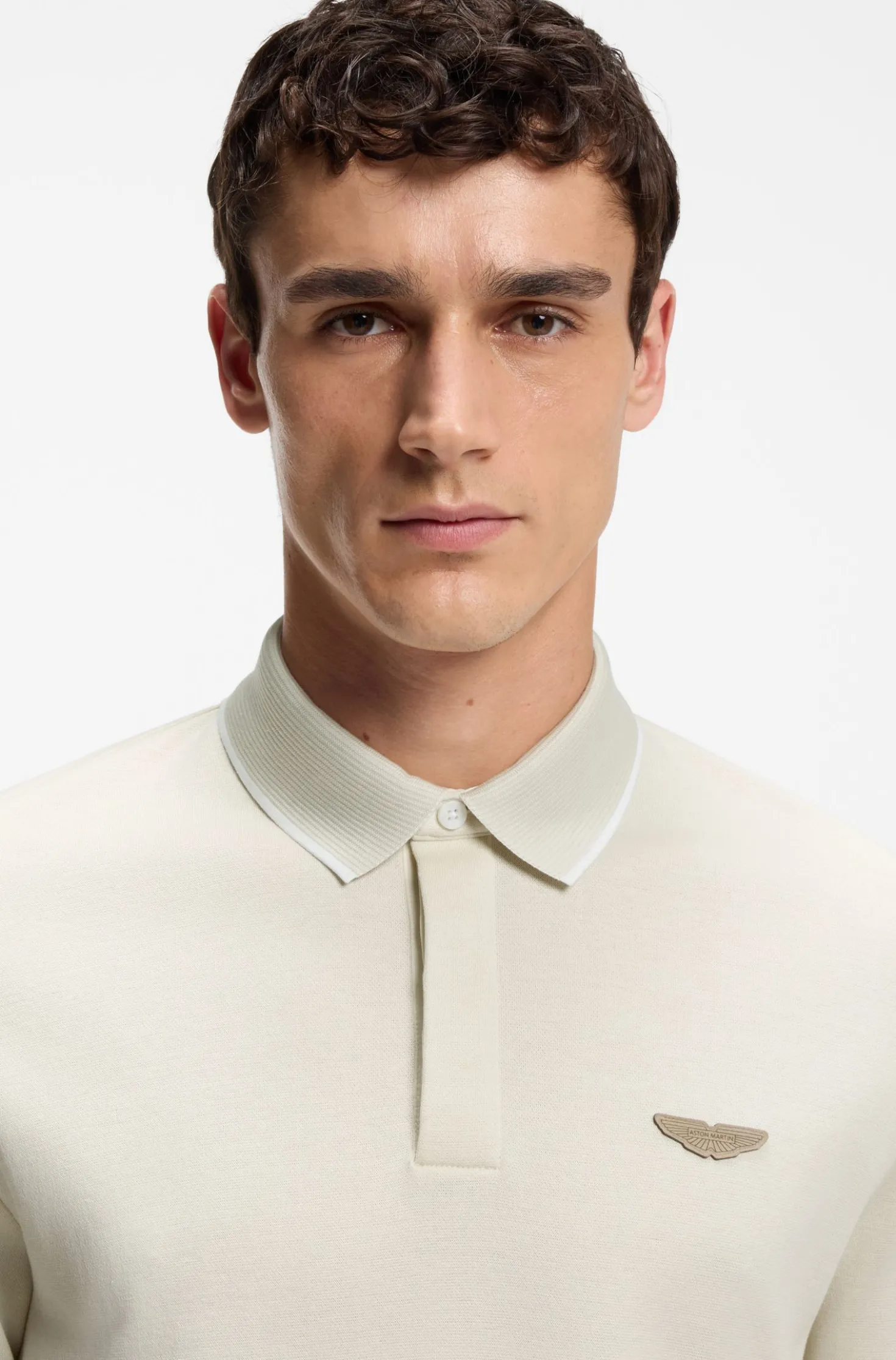 BOSS x ASTON MARTIN polo shirt in wool-cotton piqué