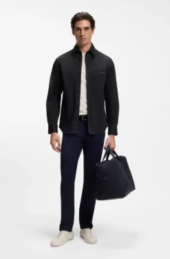BOSS x ASTON MARTIN relaxed-fit overshirt in stretch cotton