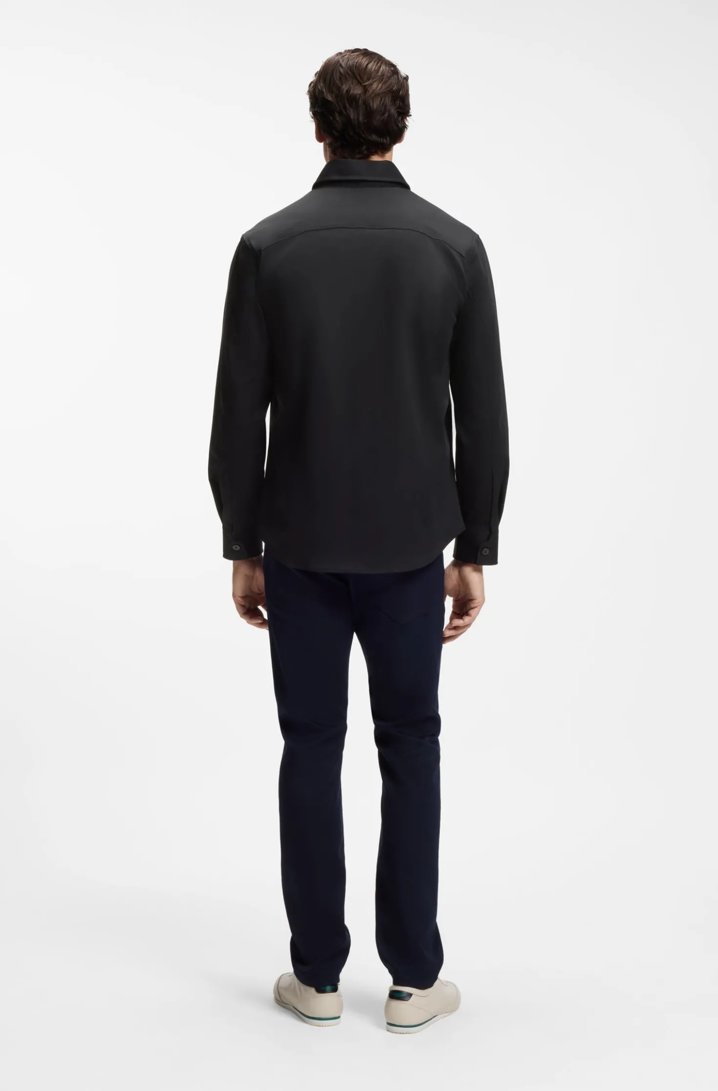 BOSS x ASTON MARTIN relaxed-fit overshirt in stretch cotton