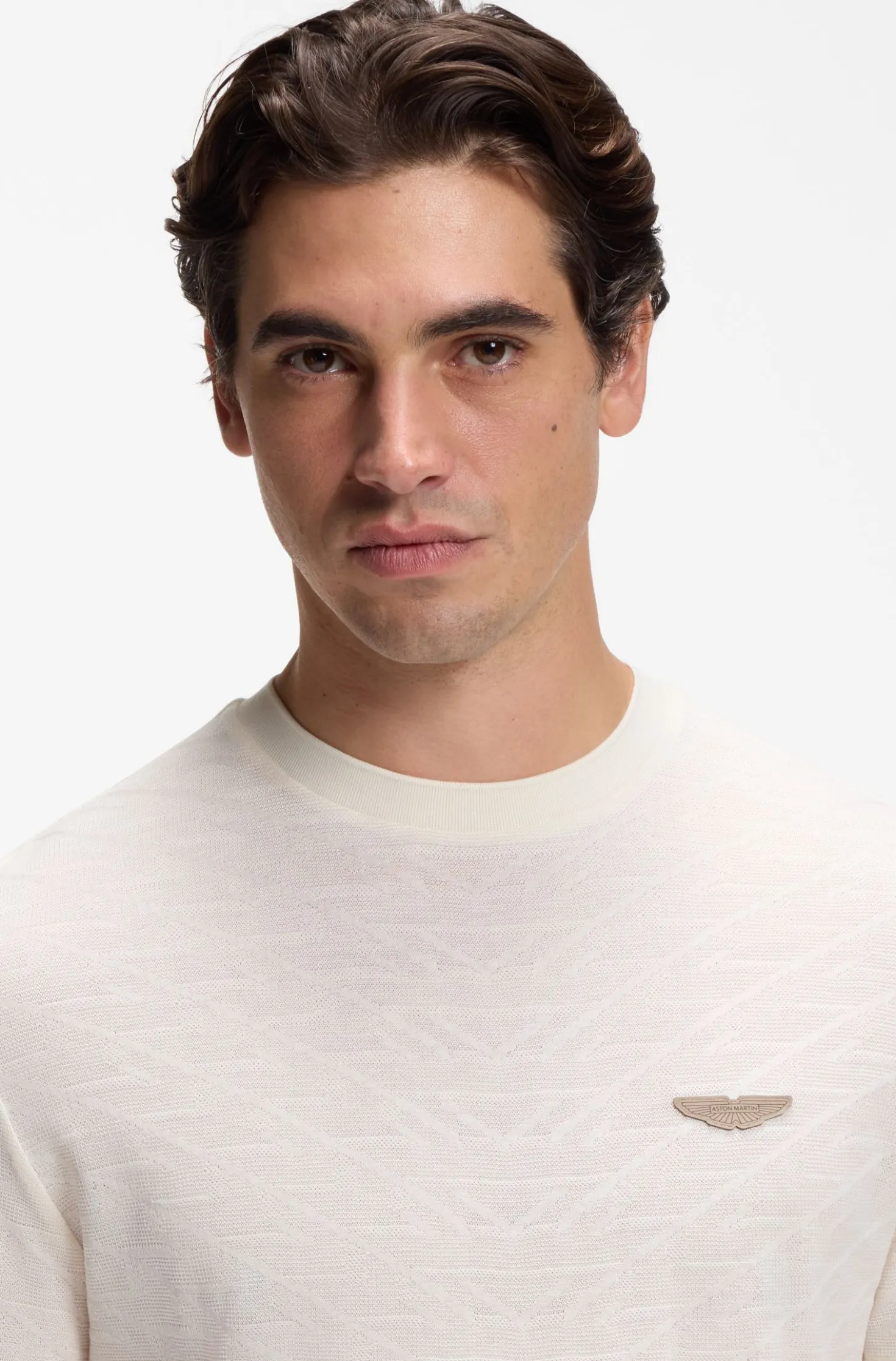 BOSS x ASTON MARTIN T-shirt in mercerised cotton jacquard
