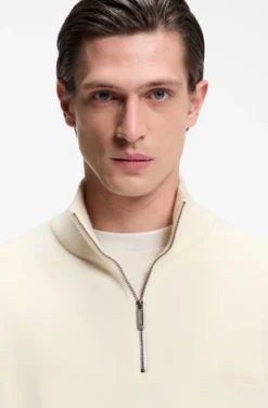 BOSS x ASTON MARTIN zip-neck sweater in virgin wool