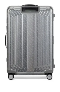 BOSS x Samsonite silver aluminium suitcase 76cm