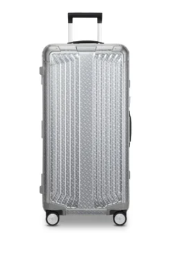 BOSS x Samsonite silver aluminium trunk suitcase 80cm