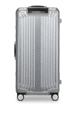 BOSS x Samsonite silver aluminium trunk suitcase 80cm