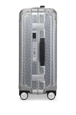 BOSS x Samsonite silver aluminium cabin-size suitcase 55cm