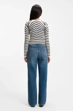 Boyfriend-fit jeans in indigo cotton blend