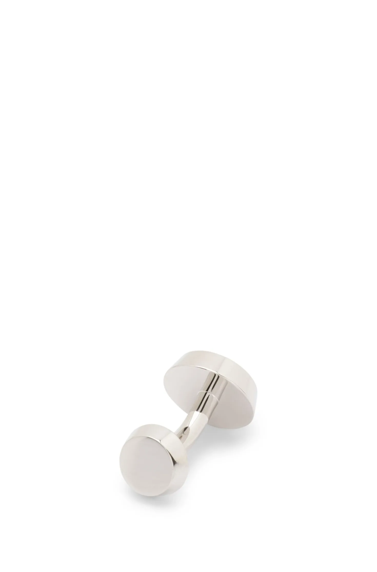 Brass cufflinks with engraved-logo enamel insert