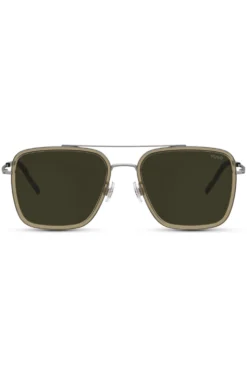 Brown-acetate sunglasses with metal trims