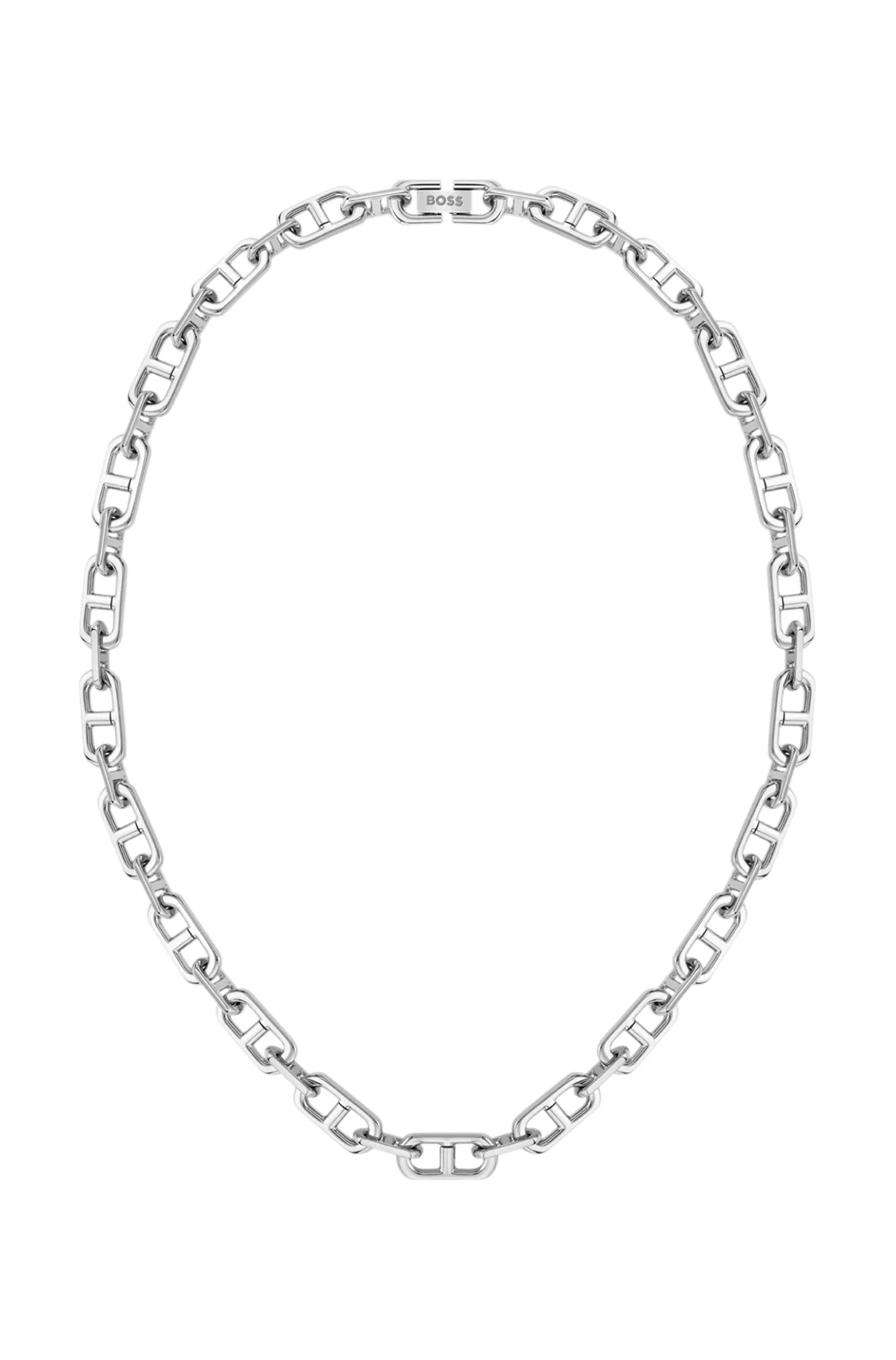 Brushed and polished chain necklace