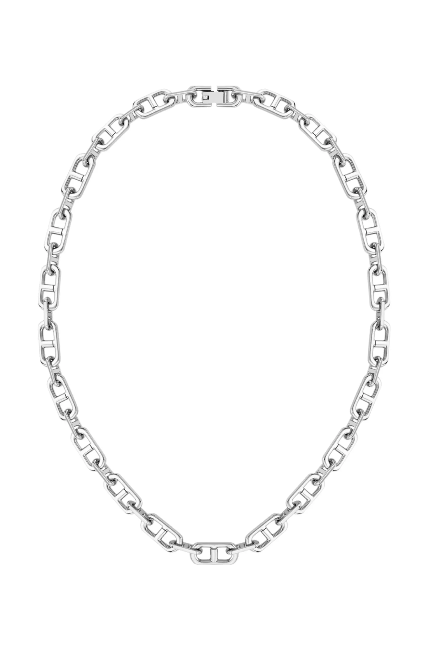 Brushed and polished chain necklace