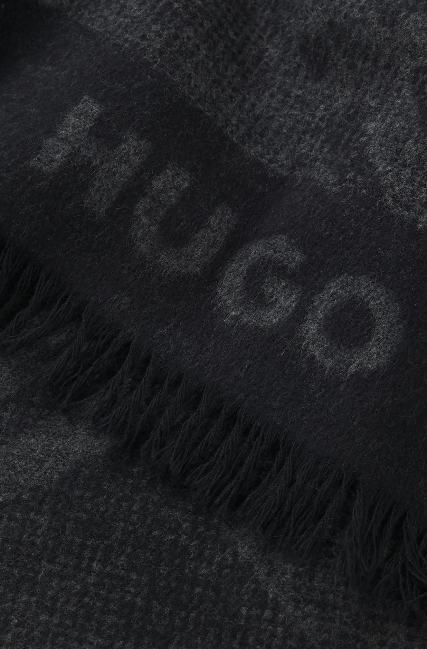 Brushed-cotton scarf with jacquard pattern