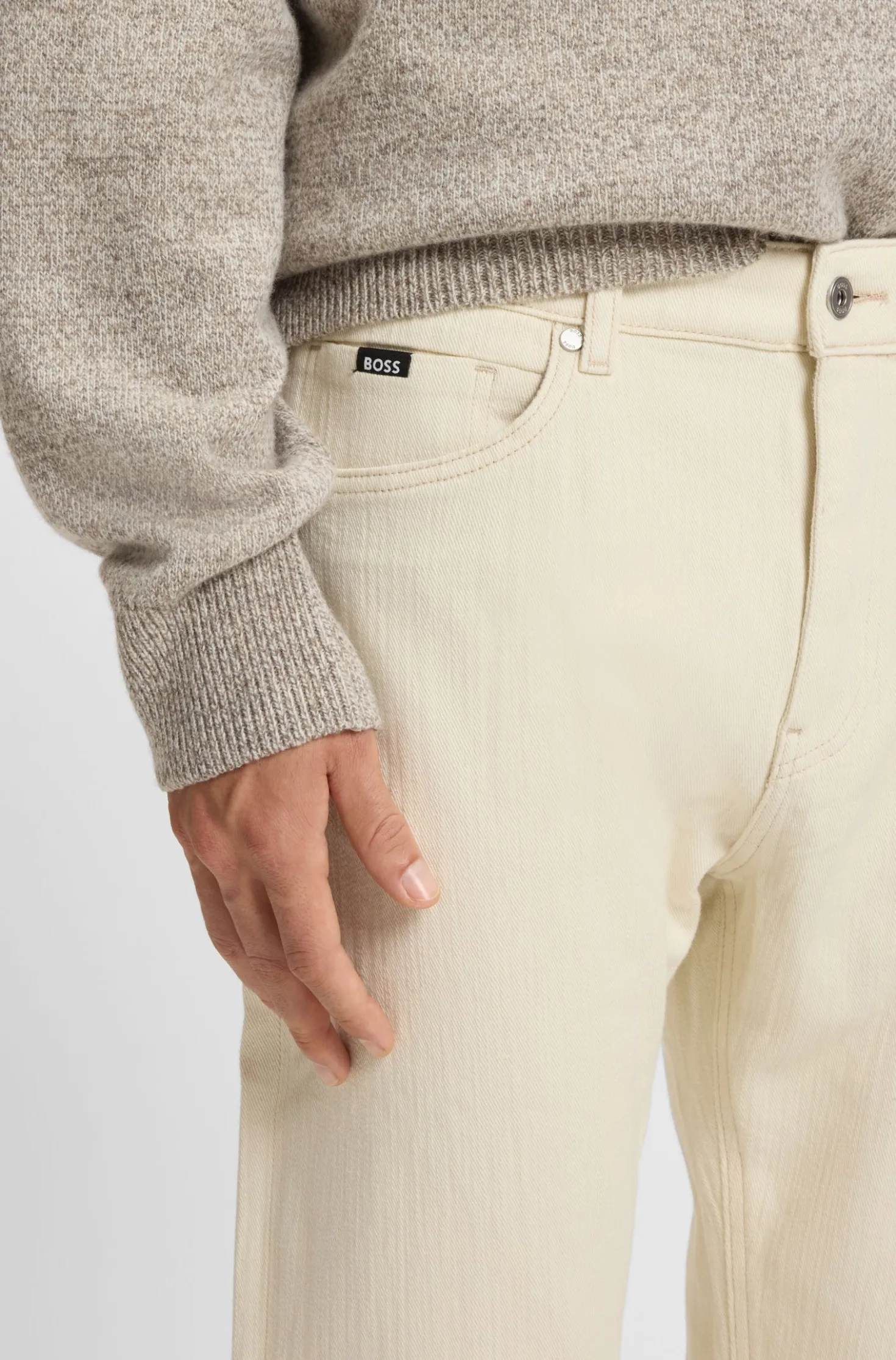 Brushed-finish jeans in Italian stretch denim