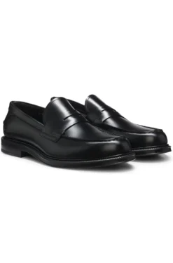 Brush-off leather college loafers made in Italy