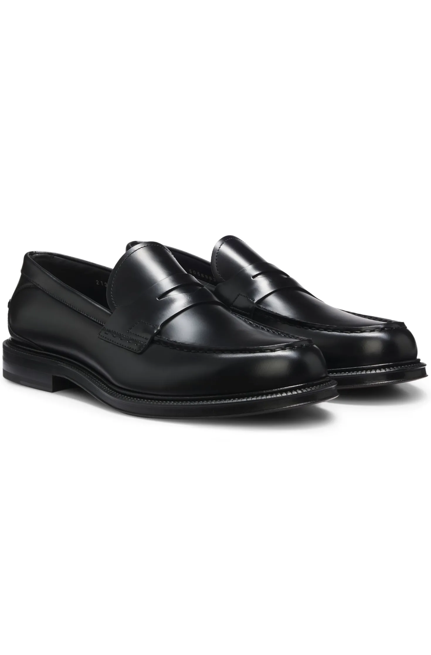Brush-off leather college loafers made in Italy